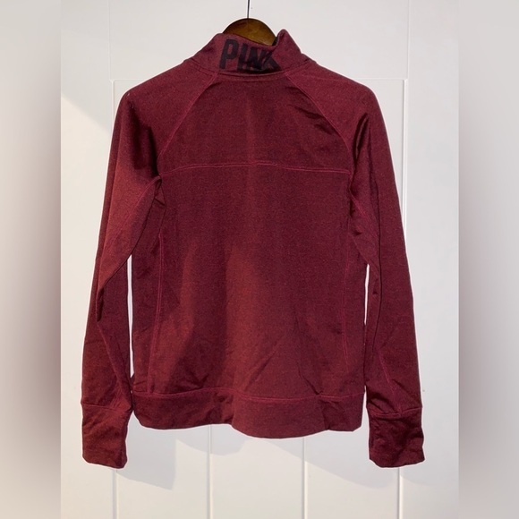 Pink 1/4 Zip High Neck Long Sleeve Red Black Pullover Sweatshirt Size Large - Picture 2 of 4